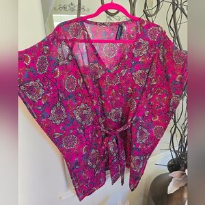 Vibrant Pink Floral Blouse
